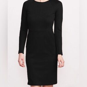 BRASS Ponte Black Long Sleeved Sheath Dress